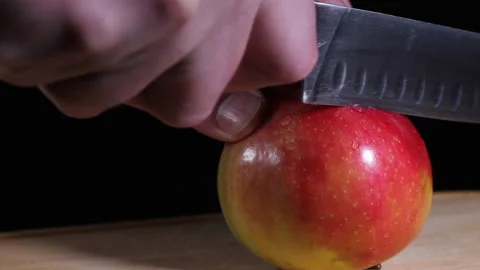 Cutting an apple 2 Stock Footage 148163885