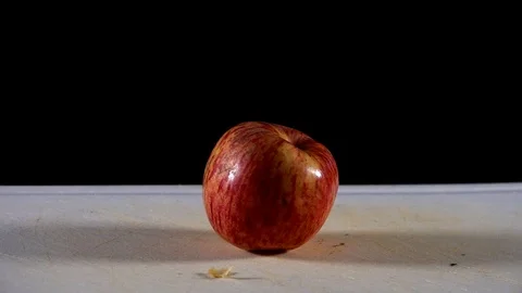 Cutting an apple Stock Footage
