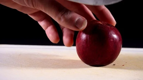 Cutting an apple Stock Footage 98681292
