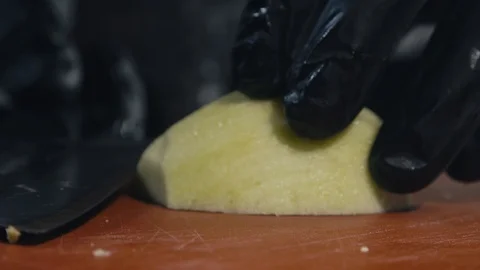 Cutting apple Stock Footage 124305819