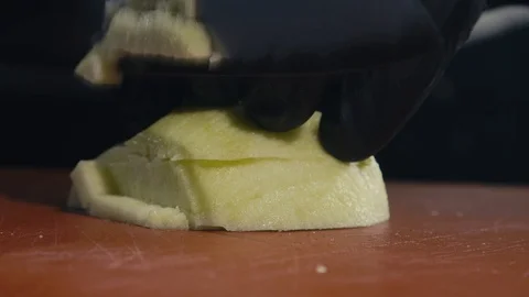 Cutting apple Stock Footage 124305881