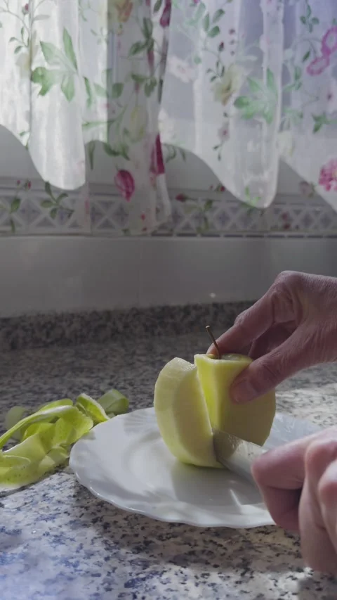 Cutting apple Stock Footage 273464418