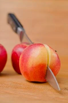 Cutting apple. Stock Photos