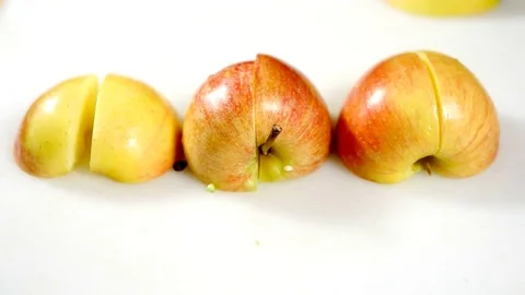 Cutting Apples  Stock Footage 81190987
