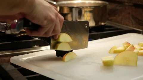 Cutting Apples Stock Footage