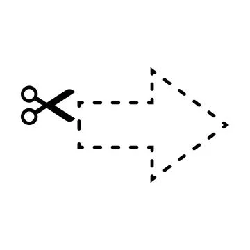 Cutting arrow shape worksheet element for preschool and kindergarten Stock Illustration
