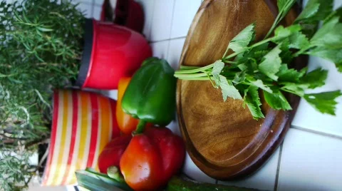 Cutting Asian Celery Stock Footage 709027