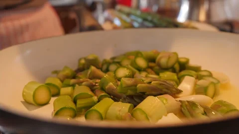 Cutting of asparagus Stock Footage 278158932