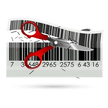 Cutting bar graph Illustrazione stock