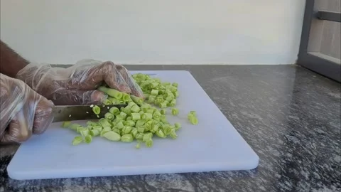 Cutting beans vegetable 스톡 동영상 234595196