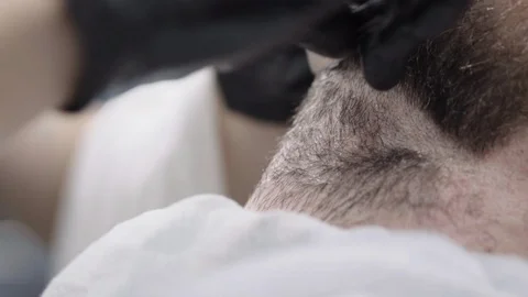 Cutting a beard with a blade Stock Footage 88445270