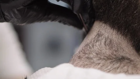 Cutting a beard with a blade Stock Footage 88445784