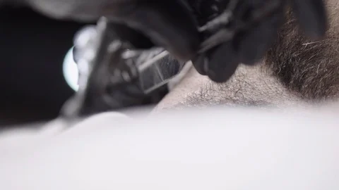 Cutting a beard with a blade Stock Footage 88446006