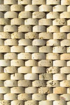 Cutting beige marble wall rectangular, seamless lined up Stock Photos