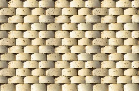 Cutting beige marble wall rectangular, seamless lined up Stock Photos