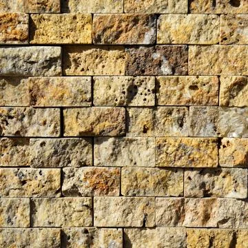 Cutting beige marble wall rectangular, seamless lined up Stock Photos