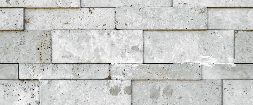 Cutting beige marble wall rectangular, seamless lined up Stock Photos