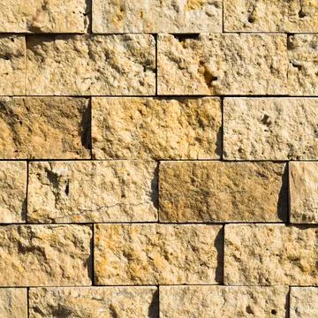 Cutting beige marble wall rectangular, seamless lined up Stock Photos