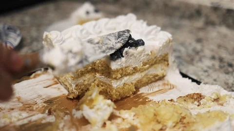 Cutting a birthday cake Stock Footage 124767473