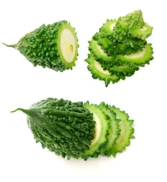 Cutting bitter melon Stock Photos