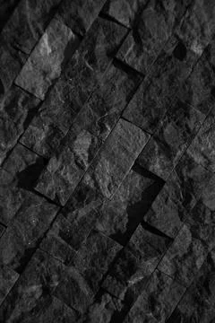 Cutting black white an grey organic marble wall rectangular, seamless lined up Stock Photos