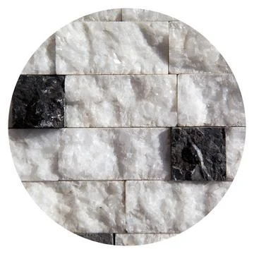 Cutting black white an grey organic marble wall rectangular, seamless lined up Stock Photos