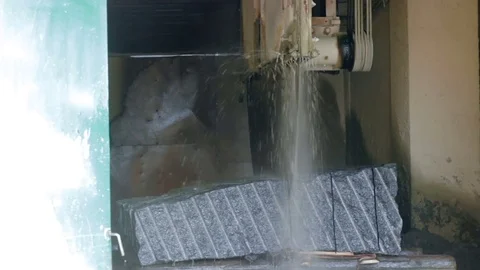 Cutting block with circular machine Stock Footage 73202359