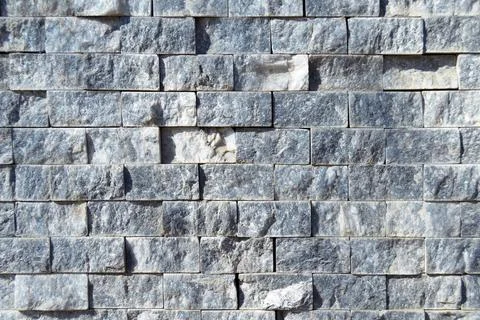 Cutting blue marble wall rectangular, seamless lined up 스톡 사진