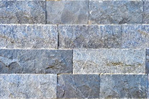 Cutting blue marble wall rectangular, seamless lined up Stock Photos