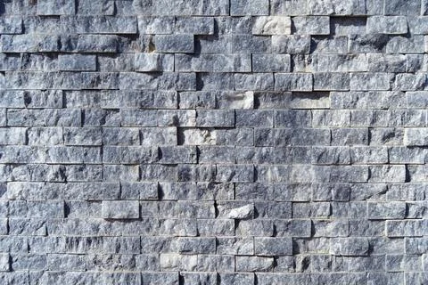 Cutting blue marble wall rectangular, seamless lined up Stock Photos