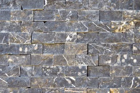 Cutting blue marble wall rectangular, seamless lined up Stock Photos
