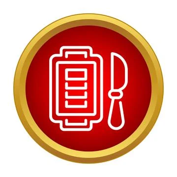 Cutting board and knife icon for cooking Stock Illustration