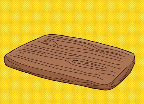 Cutting Board Cartoon Stock Illustration
