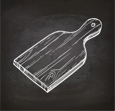 Cutting board chalk sketch Stock Illustration