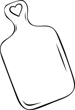 Cutting board, cooking and baking accessories, doodle and sketch style, Bla.. Illustrazione stock