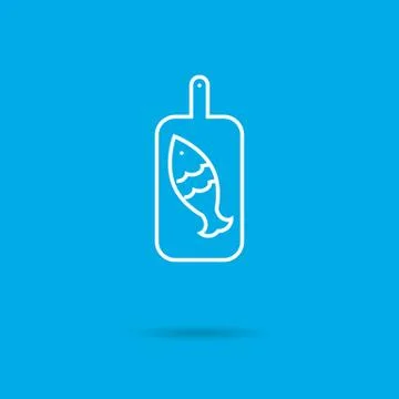 Cutting board with fish 스톡 일러스트