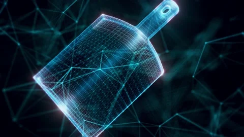 Cutting Board hologram Close up Stock Footage 154845889