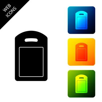 Cutting board icon isolated. Chopping Board symbol. Set icons colorful square Stock Illustration