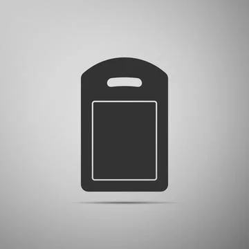 Cutting board icon isolated on grey background. Chopping Board symbol. Flat Stock Illustration