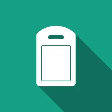 Cutting board icon isolated with long shadow. Chopping Board symbol. Flat design Stock Illustration