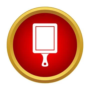 Cutting board icon in red circle button Stock Illustration