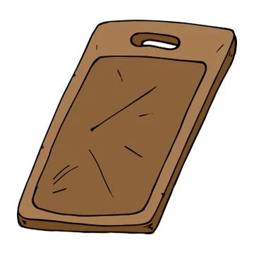 Cutting board icon. Vector illustration of cutting board. Hand drawn. Stock Illustration