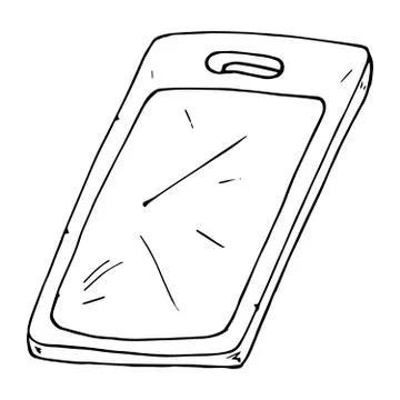 Cutting board icon. Vector illustration of cutting board. Hand drawn. Stock Illustration