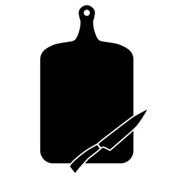Cutting board icon on white background. cutting board sign. kitchen utensils Illustrazione stock