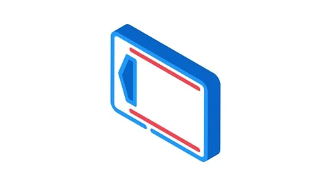 Cutting board isometric icon animation Stock Footage 327294806