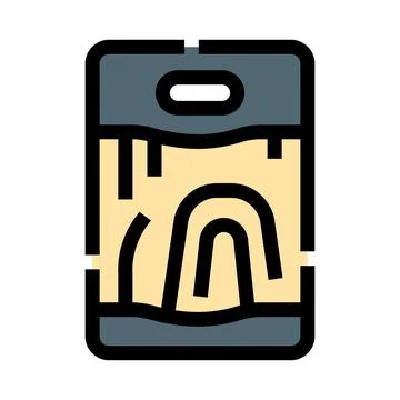 Cutting board kitchen utensil for preparing food Illustrazione stock