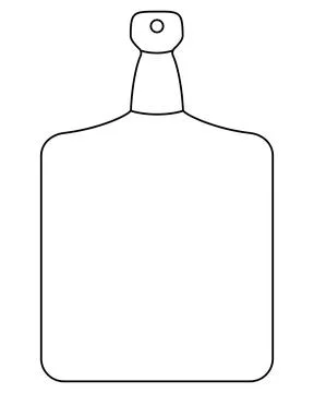 Cutting board, kitchen utensils - vector line drawing for coloring book Illustrazione stock