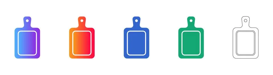 Cutting Board Kitchenware Icons in Multi color Gradient Stock-Illustration