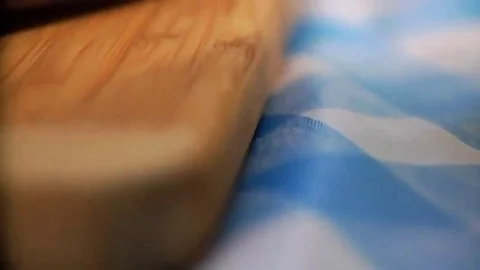 Cutting board with knife and lemons to basket of lemons Stock Footage 102717347