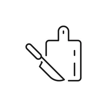 Cutting Board with Knife Icon Stock Illustration